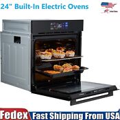 24 Electric Single Wall Oven 3000w 2 5cu Ft With 8 Baking Modes Touch Control
