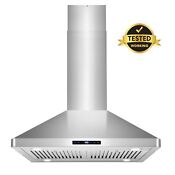 30 In Island Mount Range Hood Touch Controls Stainless Open Box 
