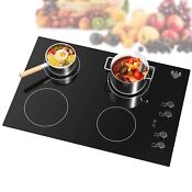 Induction Cooktop Built In 4 Burner 30 Inch Electric Cooktop Knob Control 6000w