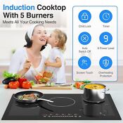 Induction Cooktop 30 In 5 Burners Electric Stove Top Touch Control 220v 9000w
