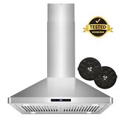 30 In Ductless Island Range Hood Open Box Touch Controls Stainless Steel