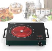 Electric Cooktop One Burner Portable Electric Stove Top Knob Control 110v 1800w