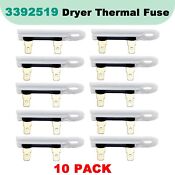 10 Pack Wp3392519 Factory Oem Genuine Whirlpool Dryer Thermal Fuse 3392519