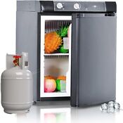 Camper Fridge 1 4 Cu Ft Quiet Compact Rv Refrigerator 3 Way Gas Refrigerators