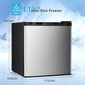 Chest Freezer 1 1 Cubic Feet Deep Freezer Adjustable Temperature Energy Silver