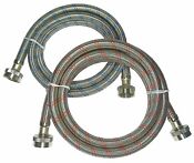 Premium Stainless Steel Washing Machine Hoses 2 Pack Color Coded
