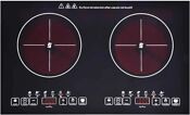 24 Inch 2 Burners Electric Cooktop 110v Ceramic Electric Stove 2200w Adjustable
