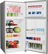 18 2 Cu Ft Stainless Refrigerator Top Freezer Apartment Tiny Home Garage Dorm