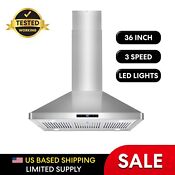 36 In Island Mount Range Hood Open Box Touch Controls Stainless Steel