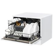 Compact Countertop Dishwasher 6 Place Settings W 5 Washing Programs 24h Timer