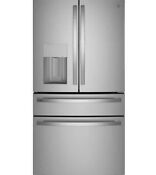 Ge Profile French Door Refrigerator Pvd28bynfs 27 9 Cu Ft 