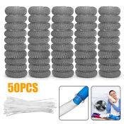 50pcs Washing Machine Lint Drain Filter Screen Traps Snare Steel Wire Mesh Ties