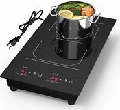 Portable Induction Cooktop 2 Burner Electric Stove Top Touch Screen 110v 2300w
