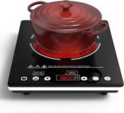 Electric Cooktop One Burner Portable Electric Stove Top Touch Screen 110v 1800w