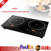 26 77inch 2400w Induction Cooktop Countertop Dual Cooker Burner Stove Hot Plate