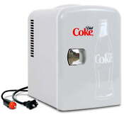 Diet Coke 4l Mini Fridge W 12v Dc And 110v Ac Cords 6 Can Portable Cooler