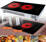 Electric Cooktop 2 Burner Built In Electric Stove Top Touch Control 110v 2200w