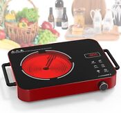 Portable Electric Cooktop One Burner Electric Stove Ceramic Cooktop 110v 1800w