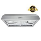 30 In Under Cabinet Range Hood Open Box Stainless Steel Washable Filters Led