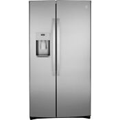 Ge Gss25iynfs 36 Side By Side Refrigerator With 25 14 Cu Ft Stainless Steel