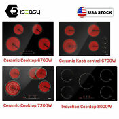 Iseasy Electric Ceramic Induction Cooktop Built In 4 5 Burner Touch Knob Control