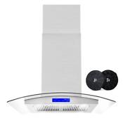 Cosmo Island Range Hood 380 Cfm Ductless Stainless Steel W Carbon Filter Kit