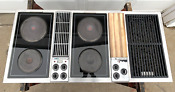 Vintage Jenn Air Cooktop Three Bay 47 Stainless Electric Downdraft Grill 89353