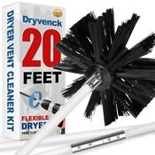 Dryvenck 20 Feet Dryer Vent Cleaner Kit Lint Brush With Drill Attachment Dryer C