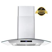 30 In Ducted Wall Mount Range Hood Stainless Steel Touch Control Open Box 