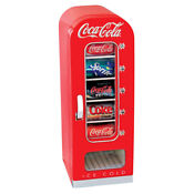 Koolatron Coca Cola Design Push Button Vending Machine Mini Fridge Open Box 