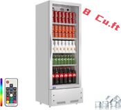 Commercial Refrigerator Beverage Display Upright Merchandiser Cooler Bar 8 Cu Ft