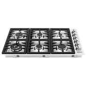 Zline 36 Stainless Steel Drop In Kitchen Cooktop With 6 Gas Burners Stovetop