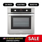 24 In Stainless Steel Electric Wall Oven True European Convection Open Box 