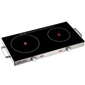 Courant Ceramic Glass Double Electric Cooktop 1700w Stainless Steel
