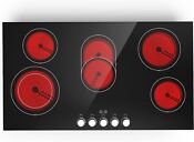 Electric Cooktop 36 Inch Built In Electric Stove Top 240v 8600w Knob Control Us
