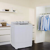 White Compact Portable Washer Dryer With Mini Washing Machine And Spin Dryer