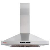 Vevor 30 Inch Wall Mount Range Hood Stainless Steel Stove Cook Vent Led 3 Speed