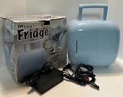 Portable Mini Fridge Cooler And Warmer Auto Car Boat Home Office Ac Dc Blue