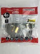 Certified Appliance Accessories Electric Dryer Cord 4 Ft 3 Wire 30 Amp 125 250 V