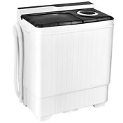 Costway 26lbs Semi Automatic Washing Machine Portable W Built In Drain Pump Grey