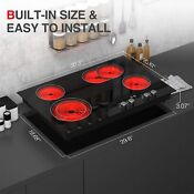 Electric Cooktop With 4 Burner 30in Electric Stove Top Knob Control 220v 7200w