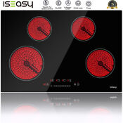 30 Built In Electric Ceramic Cooktop Stove Top 4 Burner Timer Touch Control