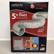 Deflect O Supurr Flex 5 Ft L X 4 In D Silver Aluminum Dryer Transition Duct