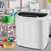 Portable Mini Twin Tub Washing Machine 13lbs Compact Laundry Washer And Dryer