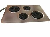 Vintage Electric Ge Stove Top 4 Burner With Push Button Panel