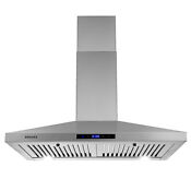 Sndoas 30inch Wall Mounted Range Hood Vent 450cfm Kitchen 3 Speed Touch Control
