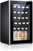 2 3 Cu Ft Beverage Refrigerator Glass Door Wine Cooler Freestanding Fridge Home
