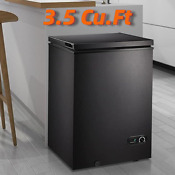 3 5 Cu Ft Chest Freezer Deep Freezer Energy Saving Black Adjustable Temperature