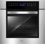 Empava 24 In Convection Single Electric Wall Oven Stainless Steel 