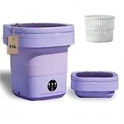Portable Washing Machine Mini Washing Machine 11l High Capacity Foldable Purple